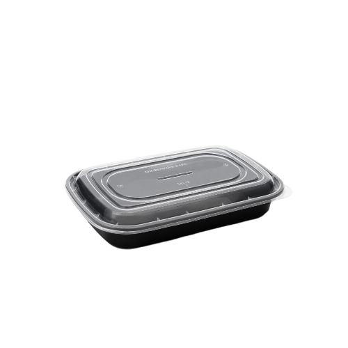 750 Ml Plastic Black Rectangular Container With Lid - Size: Various Sizes Are Available