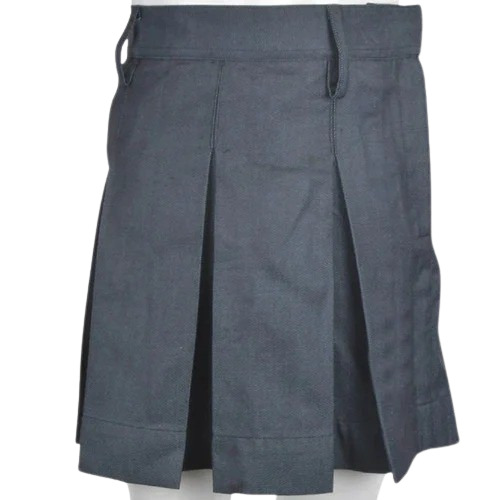 Girls Grey Poly Cotton School Uniform Skirt 