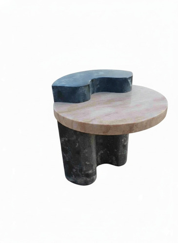 Handcrafted Designer Marble Accent Table with Dual Tone Finish