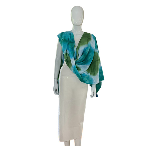 Aqua Green Tie And Dye Mulmul Cotton Dupatta