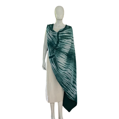 Mystic Green Tie And Dye Mulmul Cotton Dupatta - Size: Free Size
