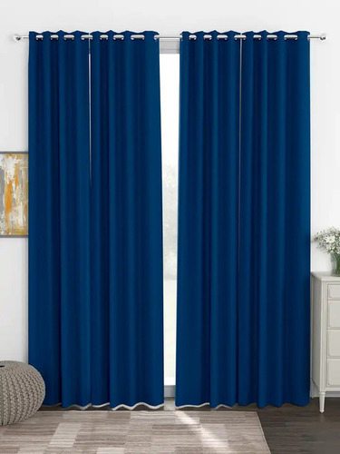 Blue Curtains - Polyester Standard Size Dark Blue | Eco Friendly Skin Friendly Long Lasting