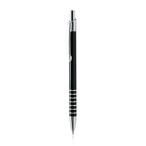 Black Ball Pen - Plastic & Steel, Standard Size, Black & Silver | Lightweight, Refillable, Fine Nib, Black Ink