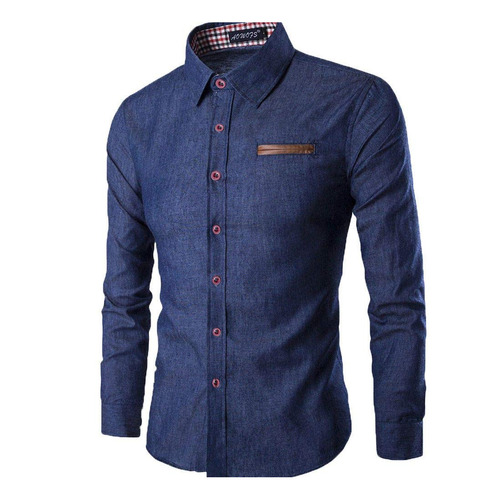 Mens Casual Slim Fit Denim Shirt