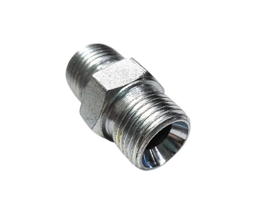 Ss Hydraulic Pipe Fitting - Stainless Steel, Silver, Round | Threaded Both Sides, Corrosion Resistant, Heavy Duty