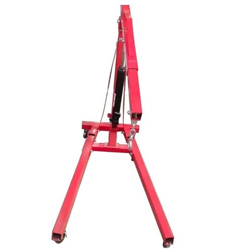 Red Engine Floor Crane