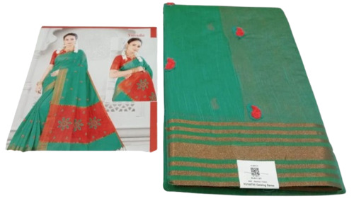 Green Fancy Cotton Saree