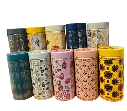 Round Printed Air Tight Tin Jar