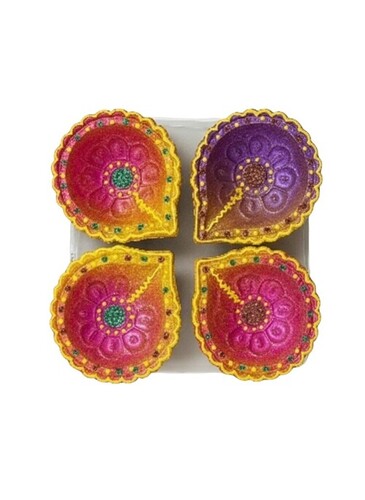Decorative Diwali Diyas - Features: Bright Colors