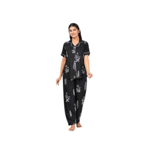 Black Rayon Night Suit