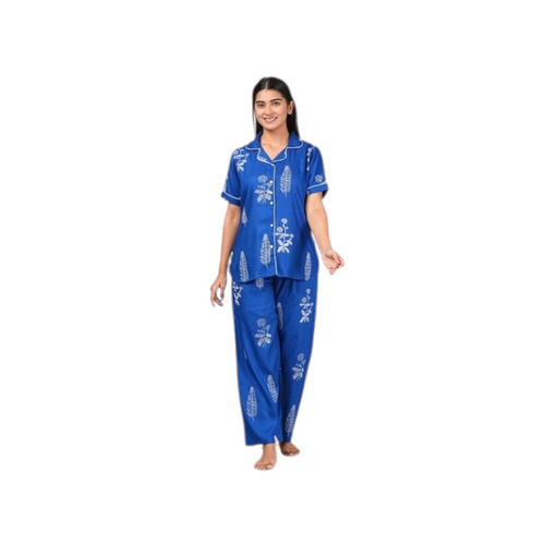 Blue Rayon Night Suit