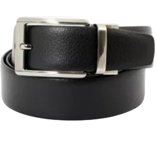 Genuine Leather Belt - Stainless Steel Buckle Black | Plain Style for Men