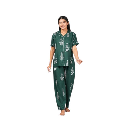Green Rayon Night Suit