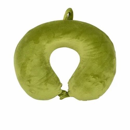 Memory Foam Plain Neck Pillow - Color: Green
