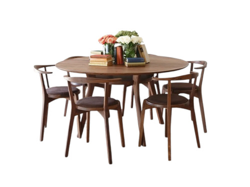 Teakwood Round Dining Table Set