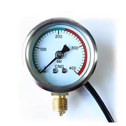Cng Pressure Guage - Stainless Steel, Standard Size, Silver | Analog Display, A Grade, Industrial Use
