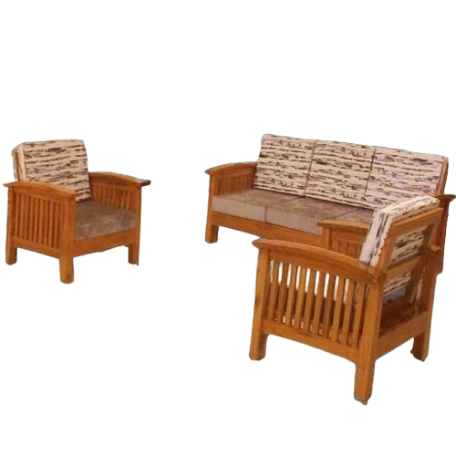 Wooden Sofa Set - Teak Wood, Standard Size, Brown | Eco-Friendly, Durable, Termite Free