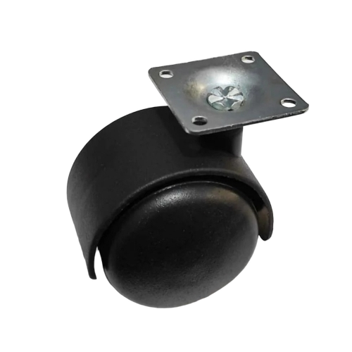 Caster Wheels - Polyurethane, Standard Size, Black & Silver | Easy to Install, Movable, Water & Crack Resistant for Trolley Applications