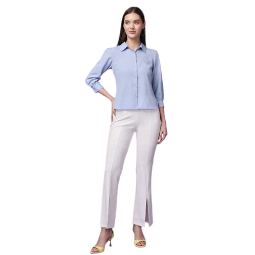 Plain Ladies Blue Shirts