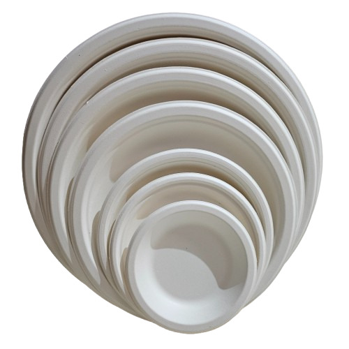 Sugarcane Bagasse Plain Round Plate
