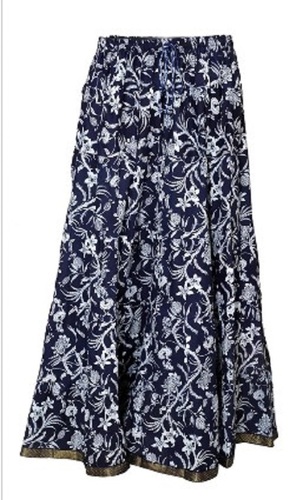 Flared Cotton Long Skirt