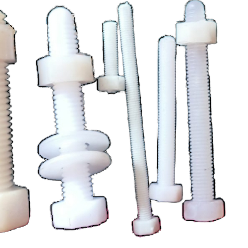 Nylon Washers And Bolt Nut - Nylon, Sizes 6mm To 25mm, White | Hex Head, Fine Sharp Finish, Industrial Use