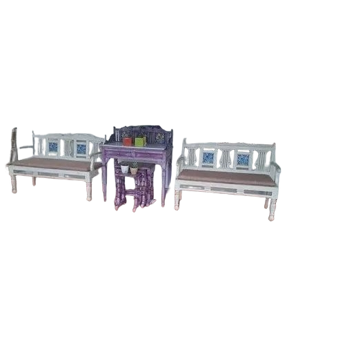 Polished Teak Wood Balcony Bench