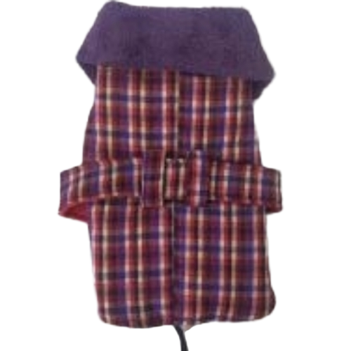 Dog Plaid Fur Coat