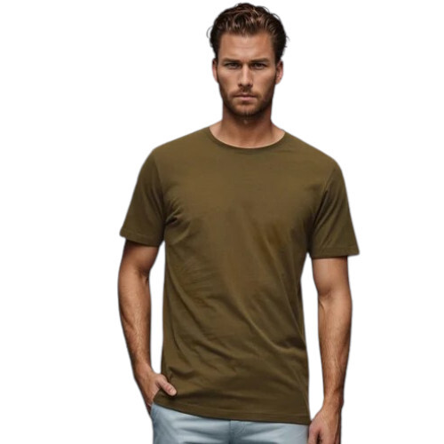 Plain Men Solid Round Neck Polyester T-Shirt - Age Group: Adult