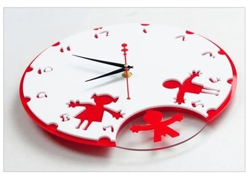 Red Acrylic Designer Wall Clock