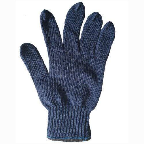 Blue Cotton Knitted Hand Gloves