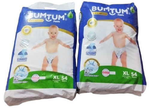 Bumtum Baby Diaper Xl 54 - Cottony Soft Fabric, Double Leakage Protection, Airfresh Breathable Material