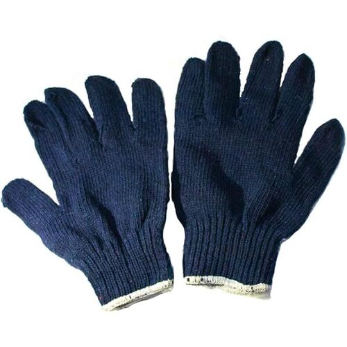 Navy Blue Cotton Knitted Hand Gloves