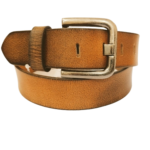 Brown Leather Belt - Leather Material, Fine Finished, Brown Color | Modern Style, Durable with Steel Buckle for Casual Wear