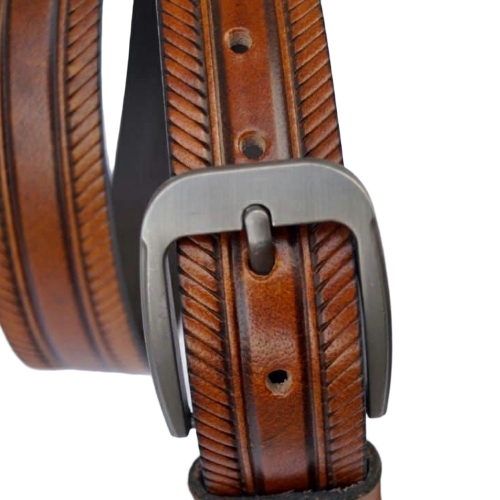 Men Brown Leather Belt