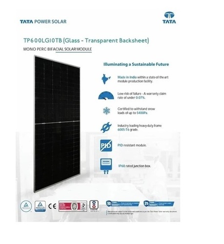 Single Phase TATA On Grid Solar Power Systems - Aluminum Alloy, Customized Size, Dark Blue | High Energy Efficiency, Reliable Power Generation, Low Maintenance