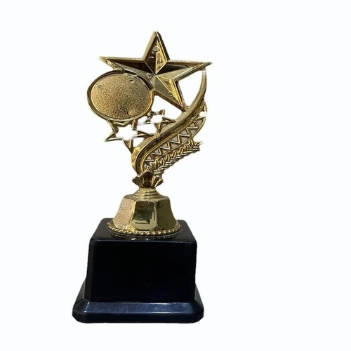 Trophies - Fibre, 11 Inch, Golden, Dancing Shape Dial | Plated, Round Shape, Custom Size