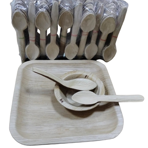 Plain Areca Leaf Square Plates