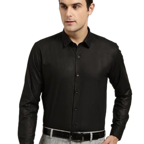 Plain Black Shirt for Men