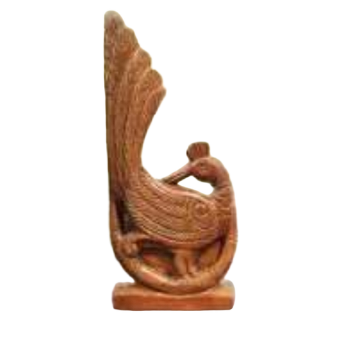 Wooden Peacock Statue