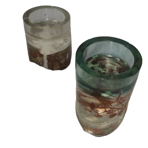Glass Resin Candle Holder Set