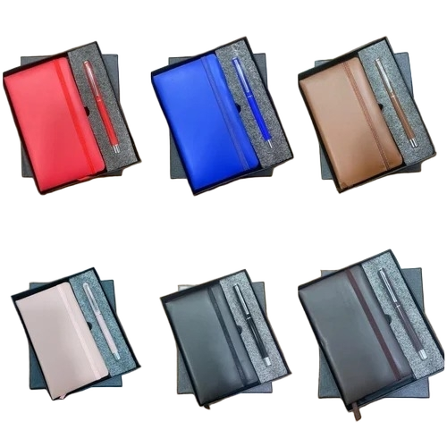 Leather Notebook And Pen Gift Set