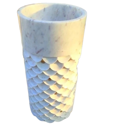 Carved Marble Pedestal Wash Basin