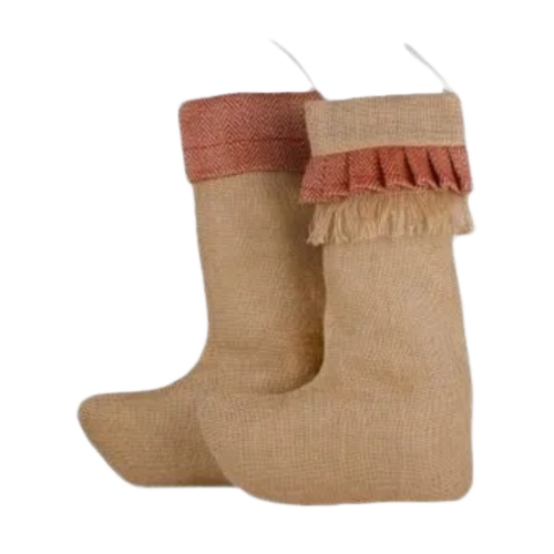 Plain Jute Gift Christmas Stocking Bag - Color: Brown