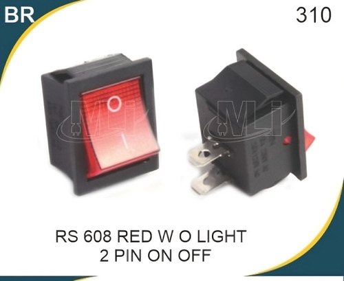 Rocker Switch Big 16 Amp Red 2 Pin