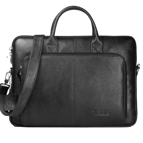 Unisex Black Leather Bag - Design: Standard