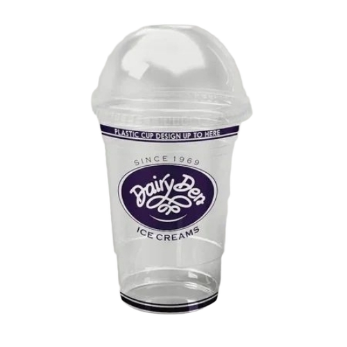 300ml Printed Plastic Disposable Milkshake Glass