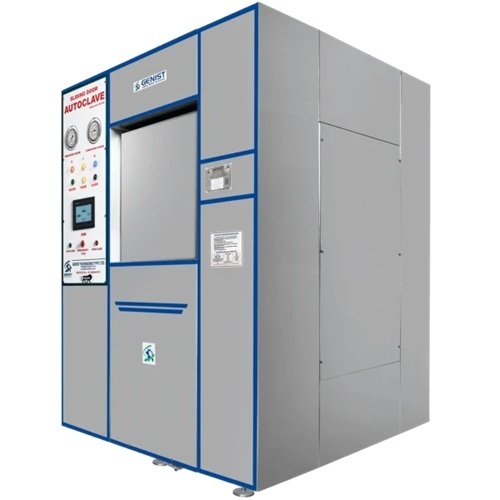 Sliding Door Horizontal Autoclave - Stainless Steel Silver 220-400 Volt | Steam Sterilization High Pressure Large Capacity Temperature Control