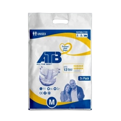 Atb Medium Size Adult Diaper - Color: White
