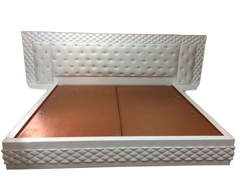 Full Size Teak Wood Wooden Double Bed - Artwork: Painted